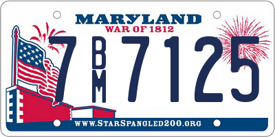 MD license plate 7BM7125