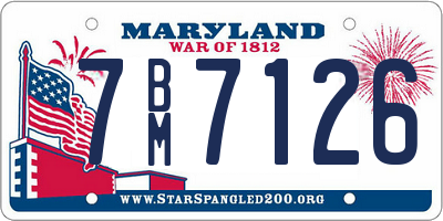 MD license plate 7BM7126