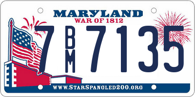 MD license plate 7BM7135