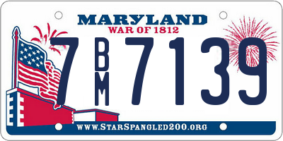 MD license plate 7BM7139