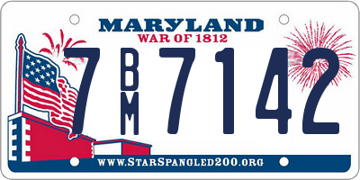 MD license plate 7BM7142