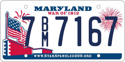 MD license plate 7BM7167