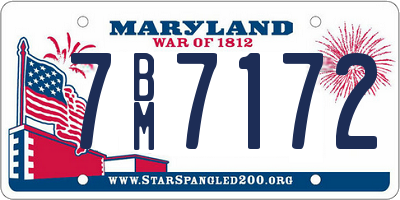 MD license plate 7BM7172