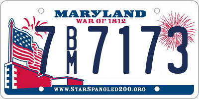 MD license plate 7BM7173