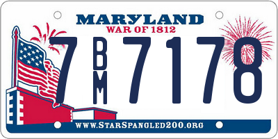 MD license plate 7BM7178