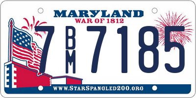 MD license plate 7BM7185