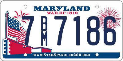 MD license plate 7BM7186