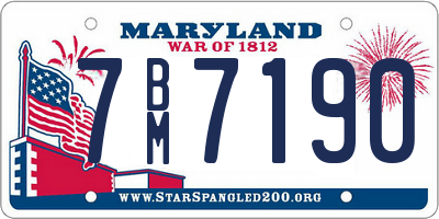 MD license plate 7BM7190