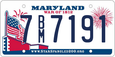 MD license plate 7BM7191