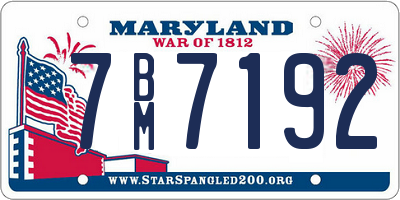 MD license plate 7BM7192