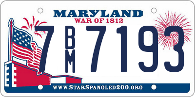 MD license plate 7BM7193