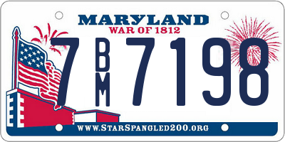 MD license plate 7BM7198