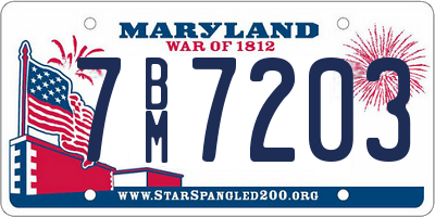 MD license plate 7BM7203