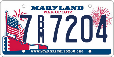 MD license plate 7BM7204