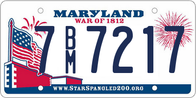 MD license plate 7BM7217