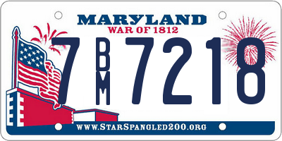 MD license plate 7BM7218