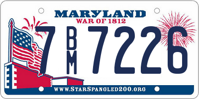 MD license plate 7BM7226