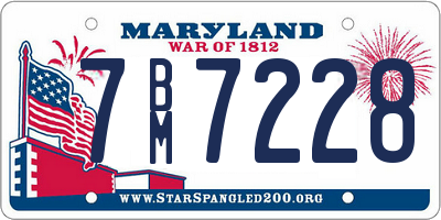 MD license plate 7BM7228