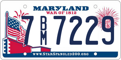 MD license plate 7BM7229