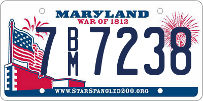 MD license plate 7BM7238