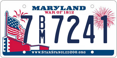 MD license plate 7BM7241
