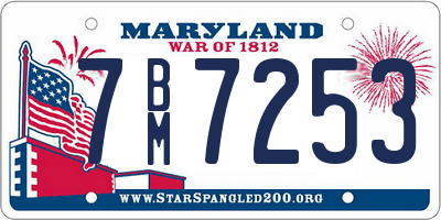 MD license plate 7BM7253