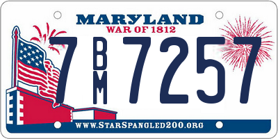 MD license plate 7BM7257