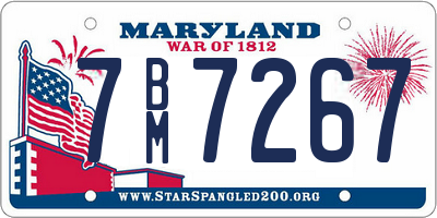 MD license plate 7BM7267