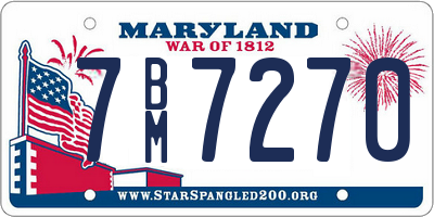 MD license plate 7BM7270