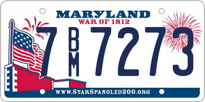 MD license plate 7BM7273