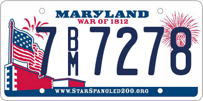 MD license plate 7BM7278