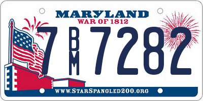 MD license plate 7BM7282
