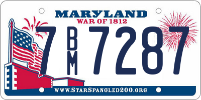 MD license plate 7BM7287