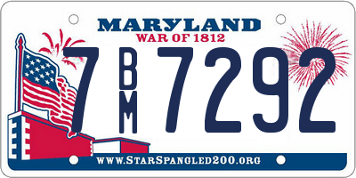 MD license plate 7BM7292