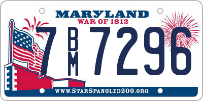 MD license plate 7BM7296