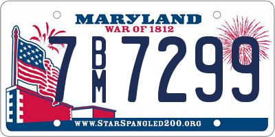 MD license plate 7BM7299