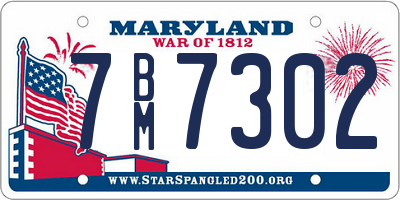 MD license plate 7BM7302