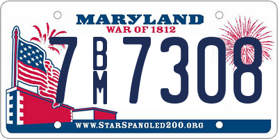 MD license plate 7BM7308