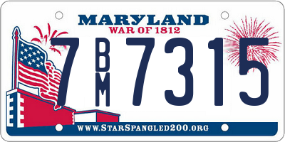 MD license plate 7BM7315