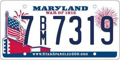 MD license plate 7BM7319
