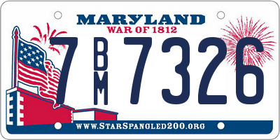 MD license plate 7BM7326