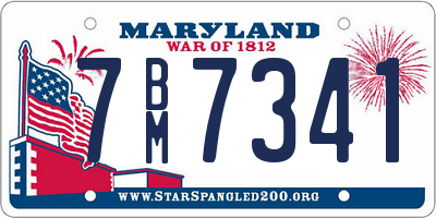 MD license plate 7BM7341
