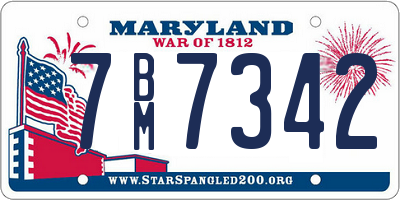 MD license plate 7BM7342
