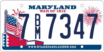 MD license plate 7BM7347