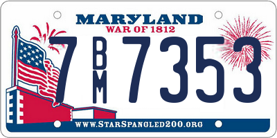 MD license plate 7BM7353