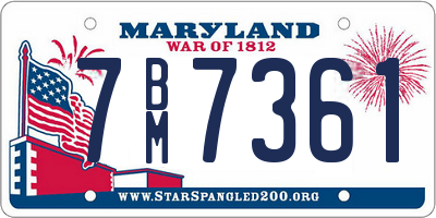 MD license plate 7BM7361