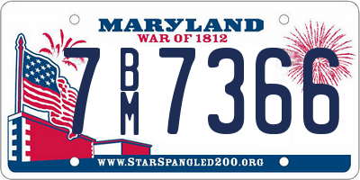 MD license plate 7BM7366