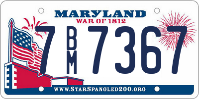 MD license plate 7BM7367
