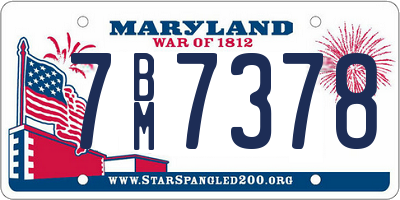 MD license plate 7BM7378