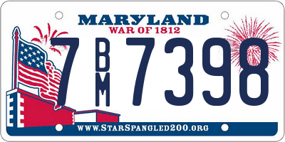 MD license plate 7BM7398